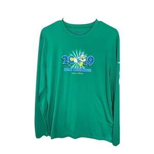 Champion Run Disney 2019 Marathon Shirt Mens M Long Sleeve Donald Duck Green